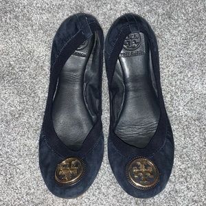 Navy suede Tory Burch flats